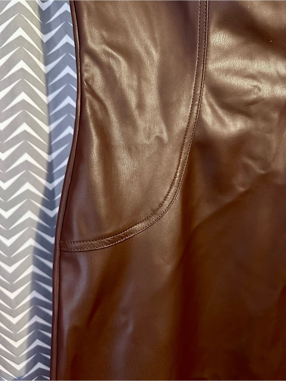 NWT Commense | Faux Leather Skinny Strappy Dress, XS - Picture 4 of 8